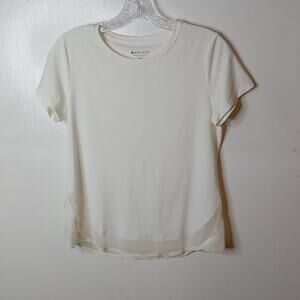 Athleta Women's Sz XSP White short sleeve crew neck top. Athleisure,Beachy,Comfy